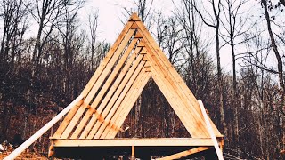 Building a Cabin in the Woods with the Kids - Walls/Rafters Framing -  Simple A Frame by Tribe of David 21,894 views 4 months ago 7 minutes, 3 seconds