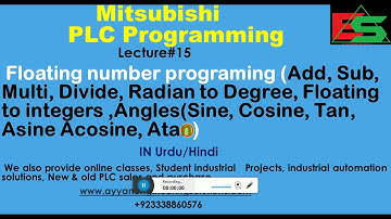 15-Floating number Mitsubishi PLC programing(Add,sub,Divide,Mul,Angle(Cosine,Sine,Tan))in Urdu/Hindi