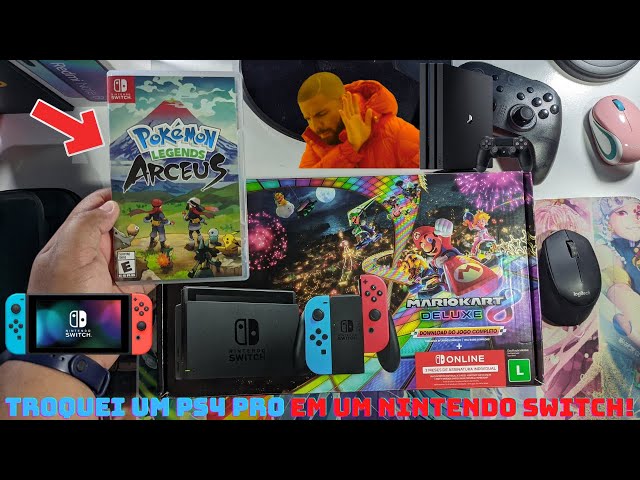 Nintendo Switch PS4PRO TROQUEI UM PS4 PRO POR UM NINTENDO SWITCH EDIÇAO MARIO KART 8 FOI