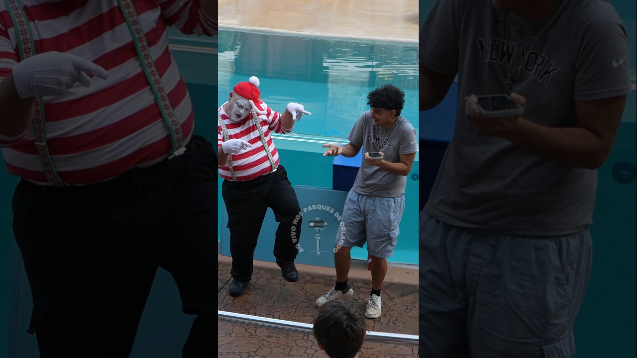 Tom o mímico imitando o jeito deste garoto 😂🤣 #tomthemime #seaworldmime #seaworldorlando