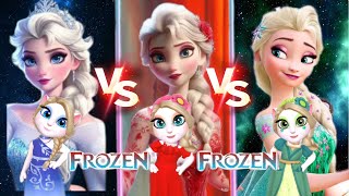 My Talking Angela’m 2 😻 || Frozen || Blue vS Red vS Green Elsa ❄️ || Cosplay