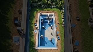 Amazing Swimming Pool Transformation | Backyard Pool Construction in 4 Stages 🏊♂️✨ #swimmingpool