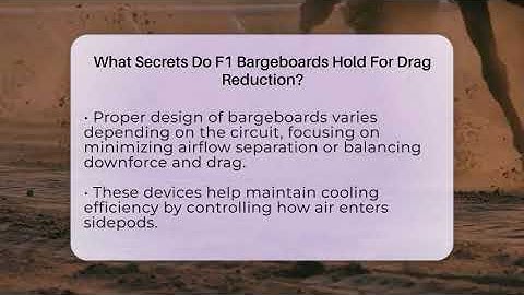 What Secrets Do F1 Bargeboards Hold For Drag Reduction? - The Racing Xpert