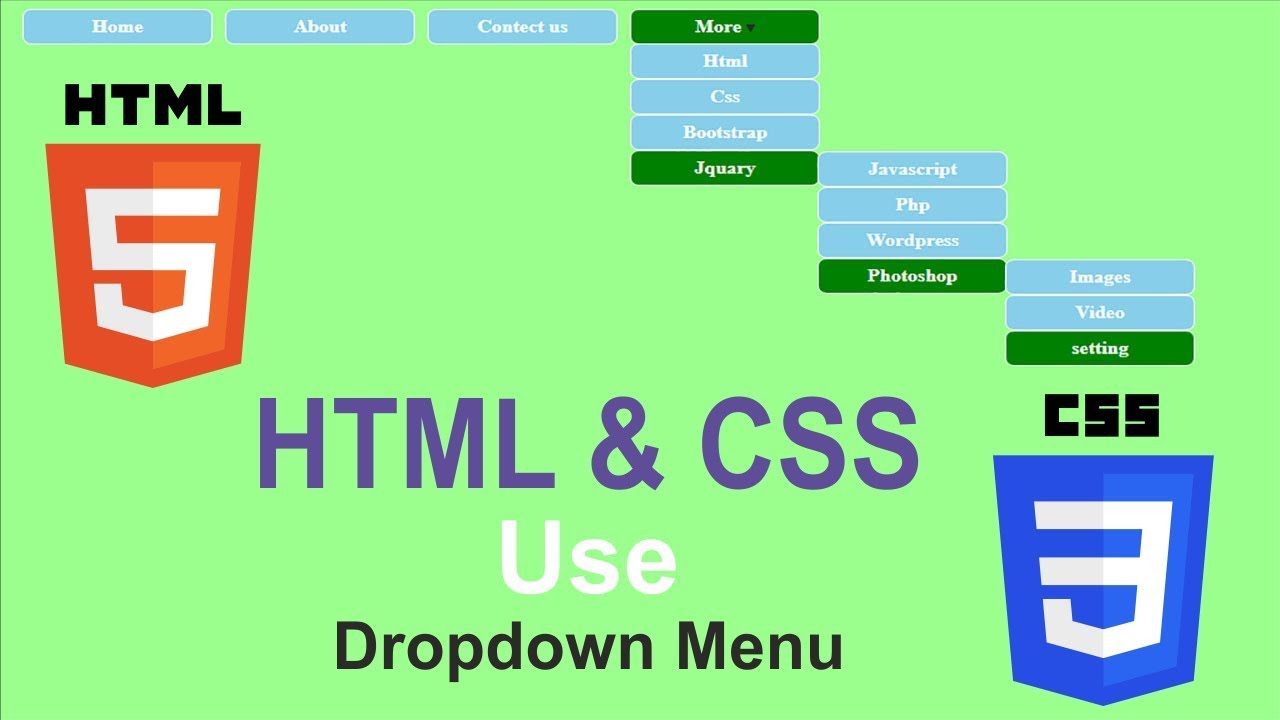 html and css use dropdown menu in hindi - YouTube