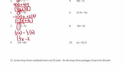 Algebra   Expressions and Equations Lesson 3   Writing products as sums