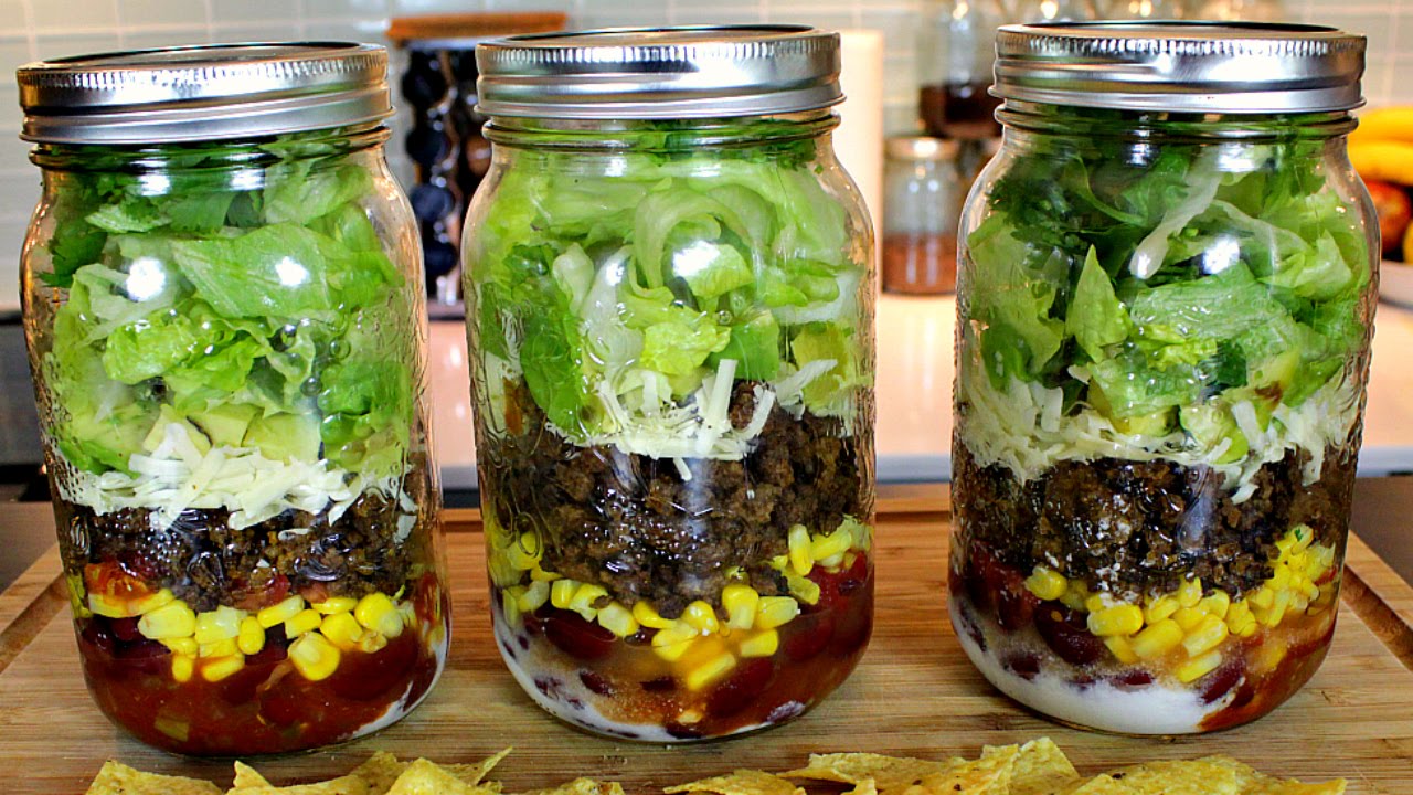 Taco Mason Jar Salads for Easy & Healthy Meal Prep