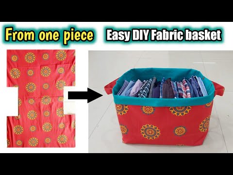 DIY Fabric Storage Basket Easy method/How to sew fabric basket fromold clothes /Sewing