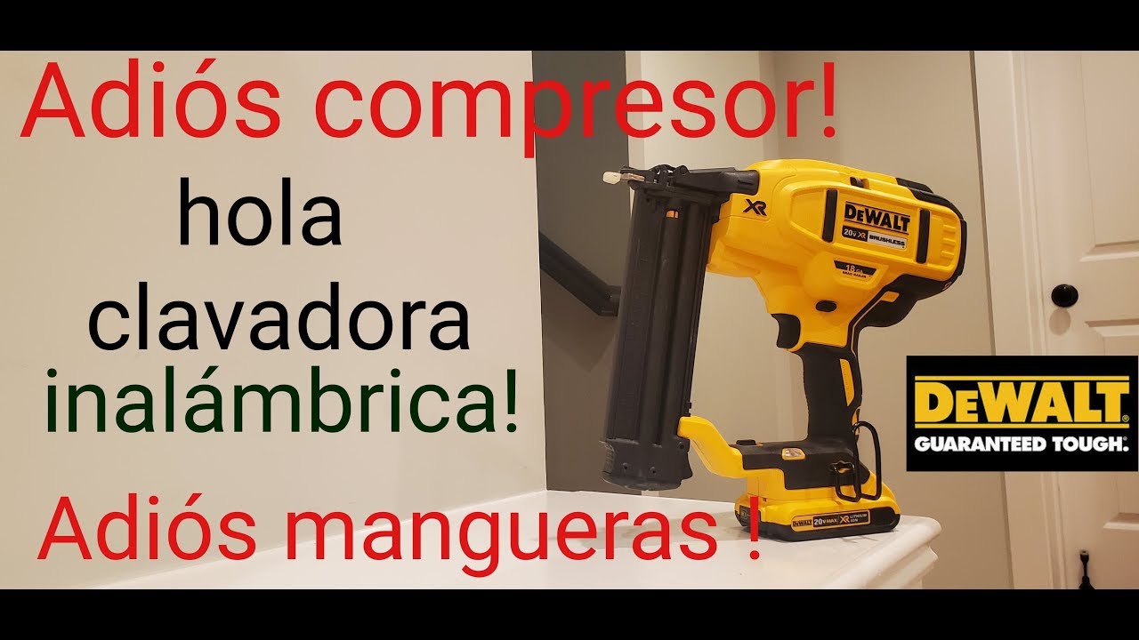 Kit de clavadora inalámbrica DeWalt calibre 18 DCN680D1, no mas  compresores! 