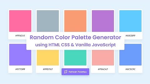 Create A Random Color Palette Generator in HTML CSS & JavaScript