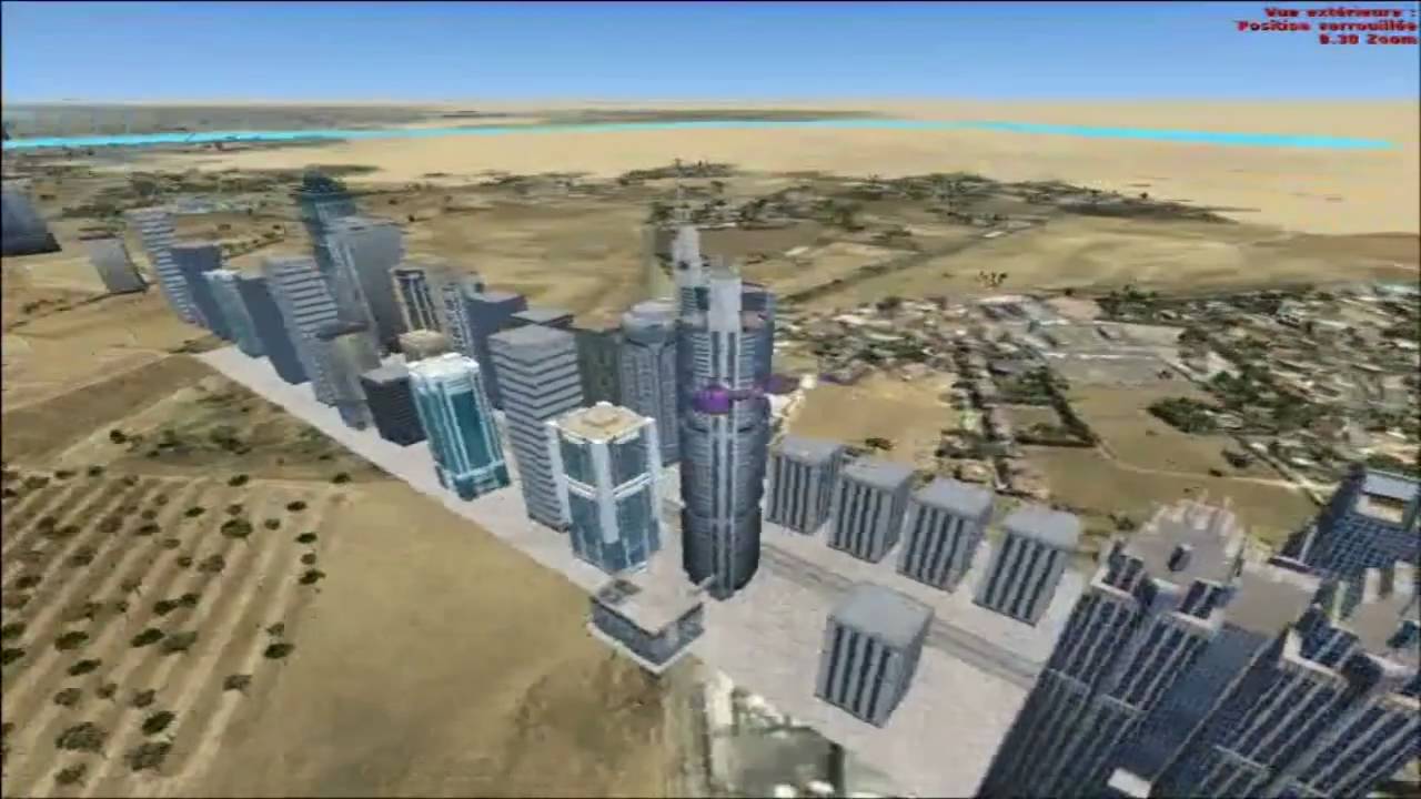 Flight Simulator X - ride above the Dubai Strip United Arab Emirates ...