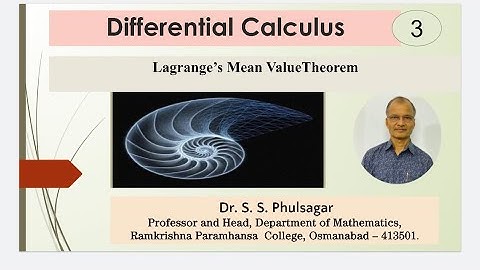 Differential Calculus: Lagrange’s Mean Value Theorem. Lect. 3.