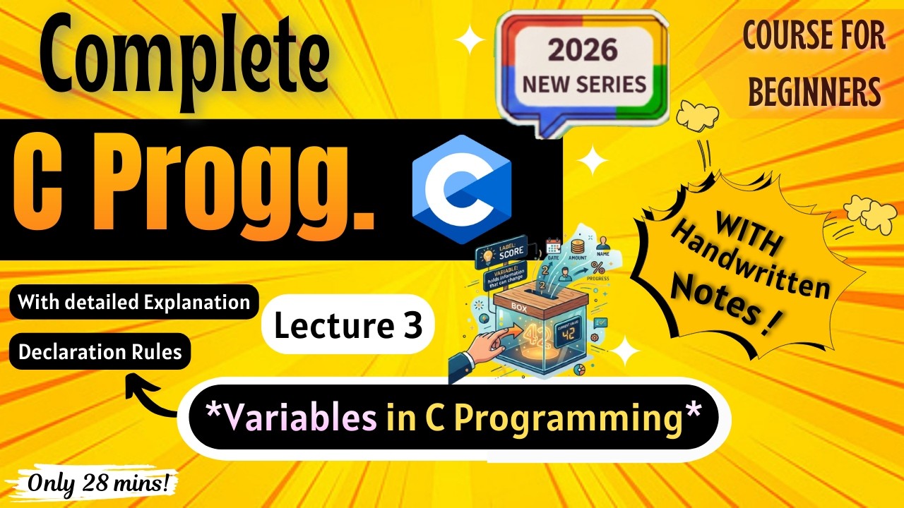 *Variables in C Programming* | Lecture 3 | C Programming Full course ...