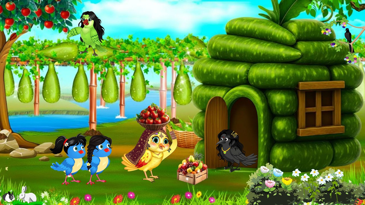 चिड़िया सास बहू की पानी टंकी घर | Komal Chidiya Achi Kahani|Chidiya Hindi Cartoon | Hindi Kahaniyan