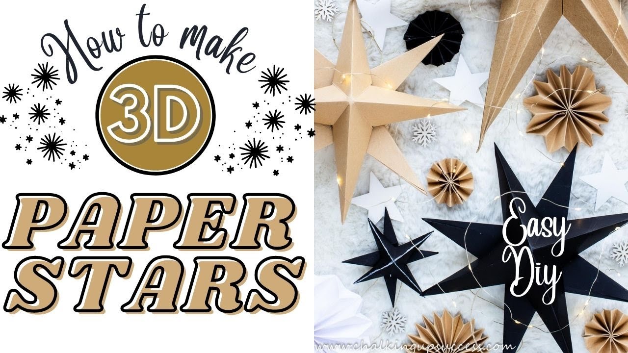 How To Make an Easy Paper Star⭐Christmas Decor Stars🎄DIY Room