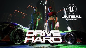 UNREAL ENGINE 5 | DRIVE HARD Animation Short Film - Cyberpunk Style
