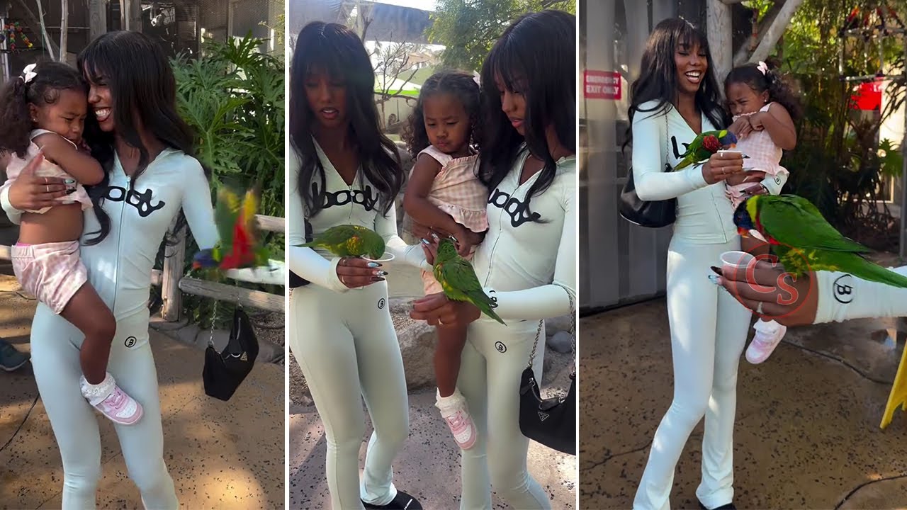 Diddy's Daughter Baby Love Feeding the Birds With Her Twin Sisters Jessie & D'Lila