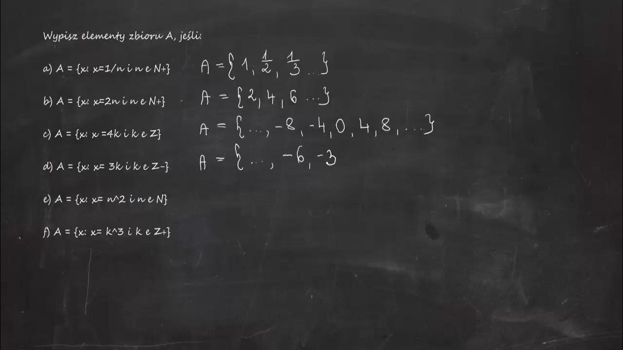 1.2 Wypisz Elementy Zbioru Opisanego W Nastepujacy Sposob Wypisz elementy zbioru A, jeśli a) A = {x: x=1/n i n e N+}b) A = {x: x