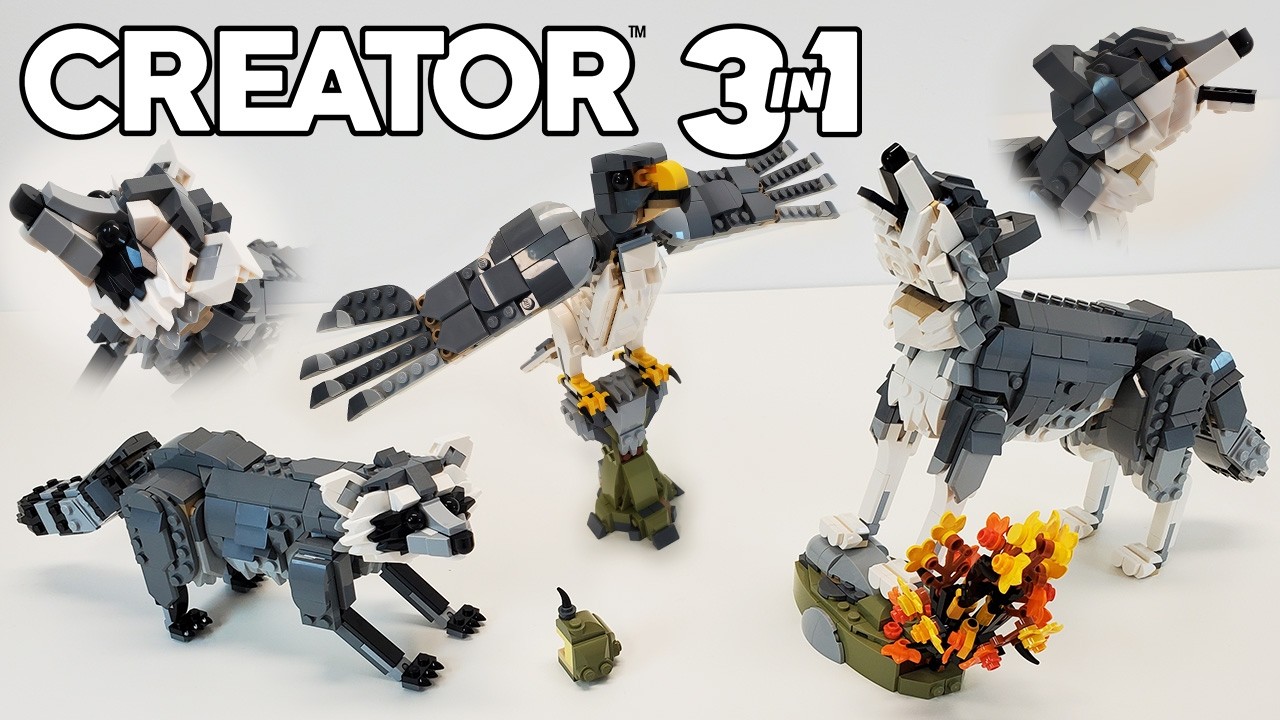 LEGO Creator Review: Grey Wolf (2026 Set 31393) ft. Raccoon - YouTube