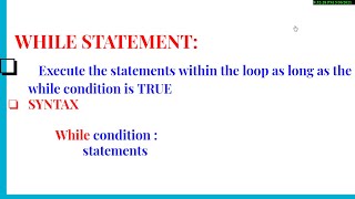 IoT LOGICAL DESIGN USING PYTHON LEC 9 WHILE  STATEMENT