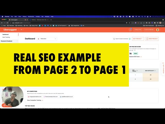 UberSuggest SEO Demo - From Page 2 to Page 1 with Your Keywords