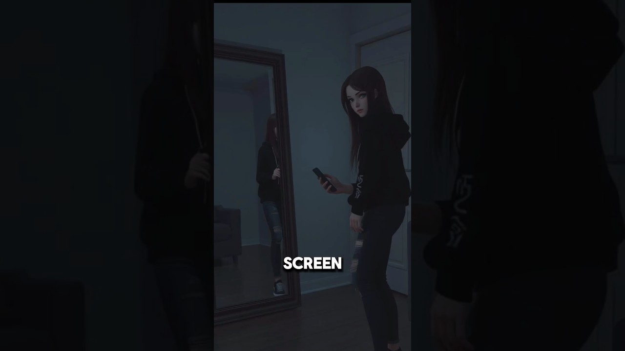 Girl saw her reflection moving in mirror pt1 #shorts