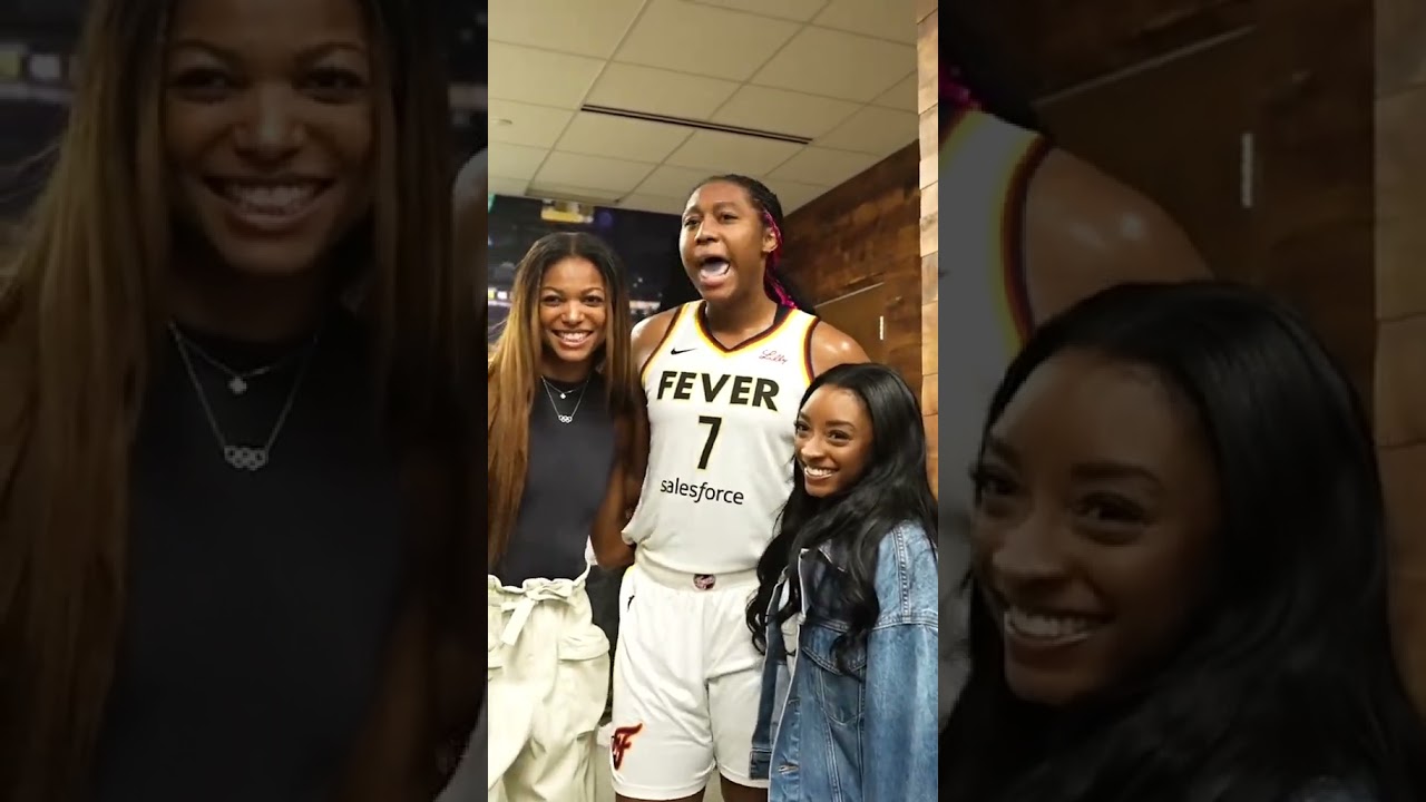 When Simone Biles and Gabby Thomas visit the Fever 😎 