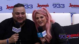 Meghan Trainor backstage interview with Chino at Channel 933's Summer Kick Off Concert Meghan Trainor backstage interview with Chino at Channel 933's Summer Kick Off Concert