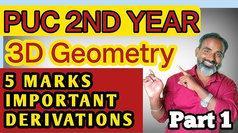 3D geometry 5 Marks Part 1|Karnataka PUC 2nd year mathematics 2023|Maths important questions|2023