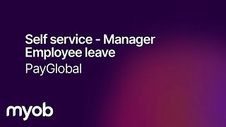 PayGlobal - Self service - Manager - Employee leave