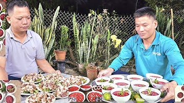 TIẾT CANH DÊ, CÁC MÓN VỀ THỊT DÊ, CÙNG ANH EM GIAO LƯU.