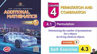 The number of permutations for n objects involving identical objects (Example 9)