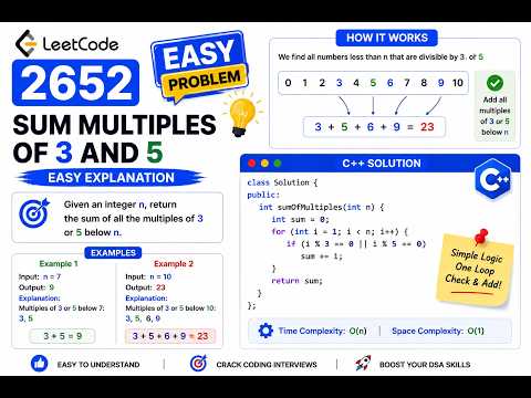 LeetCode 2652 - Sum Multiples | Easy C++ Solution 🚀