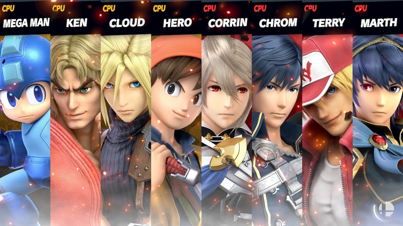 Super Smash Bros Ultimate - Capcom & Square Enix vs R as 3rd letter on Characters Names (Requested)