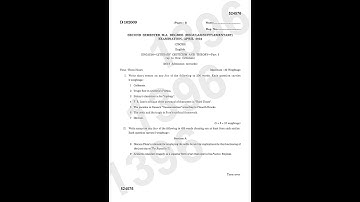 2nd sem | MA English | Calicut university | Literary criticism and theory | PY QP | 2024