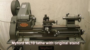Myford ML10 lathe serial number V129312 with original factory cabinet