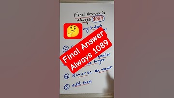 Try This Number Trick—It Works Every Time! | Magic 1089 number trick 😲#maths #mathstricks