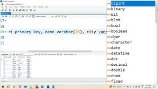 Data Type and Keys and Operations in SQL 