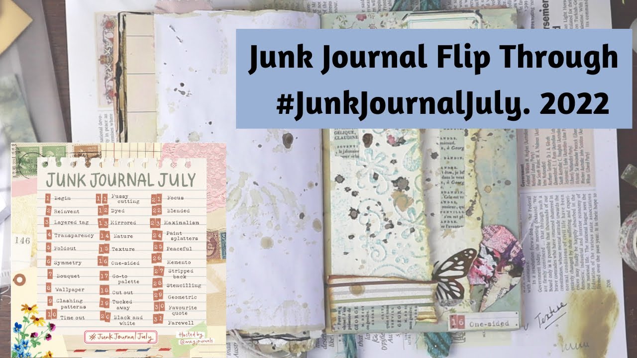 Junk Journal July 2022 Flip Through Of Completed Pages - YouTube