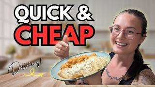 What I Made When I Needed a Cheap & Filling Dinner FAST | Budget-Friendly Green Chili Enfrijoladas