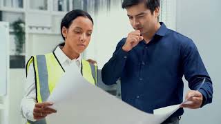Competent Investor Discuss and Brainstorm with Engineers on Blueprint stock videos #freestockfootage