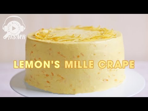 【ASMR】レモンのミルクレープ ?Lemon's Mille Crape/Crepes Cake/레몬 크레이프 케이크【料理レシピはParty Kitchen?】