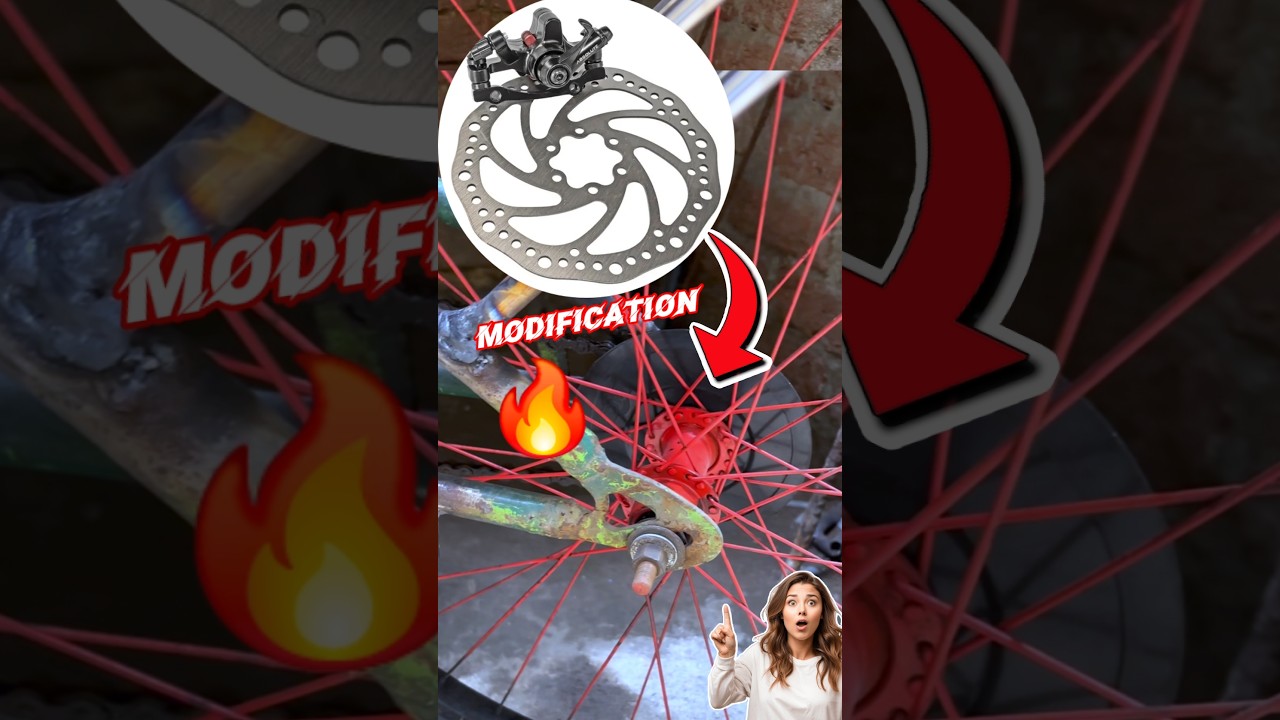 Disc Brake Modification🔥😱 #cyclemodification