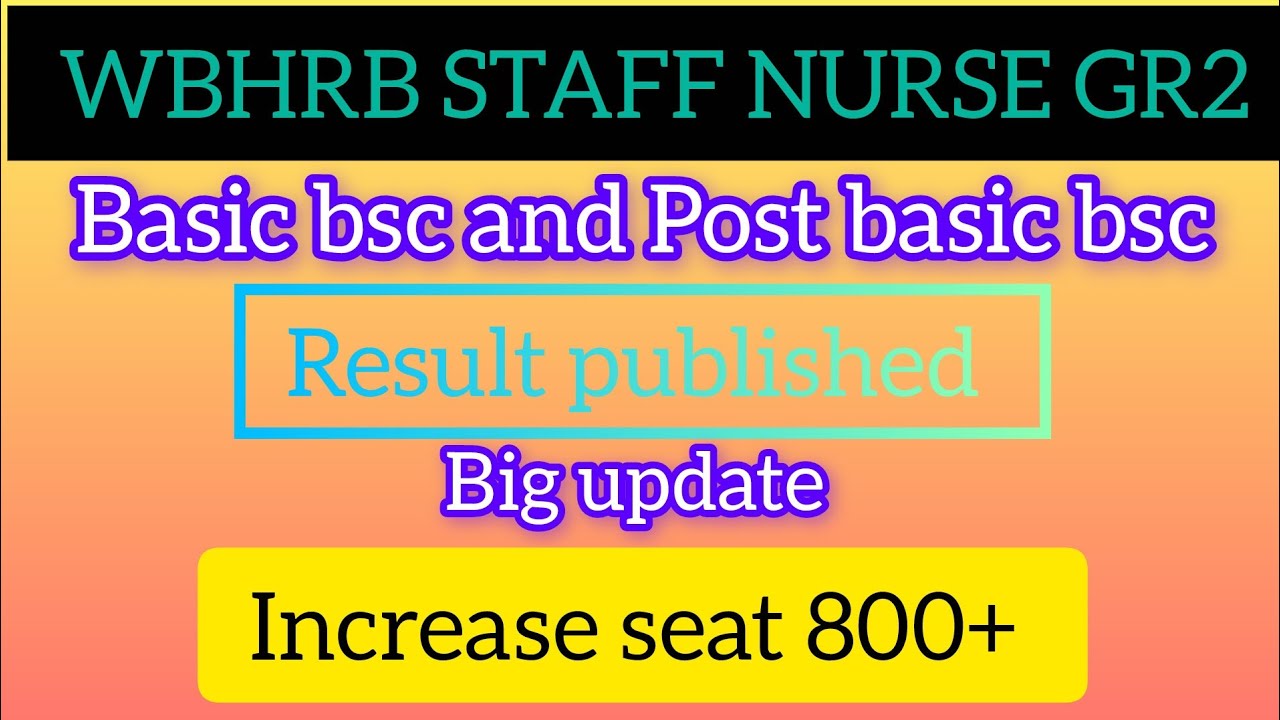 WBHRB CBT Exam Result Published | Basic BSc & Post Basic BSc | 800+ Seats Increased 🎉