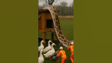 tiny workers rescuing ducks from giant python #miniatures#animals#funny#shorts