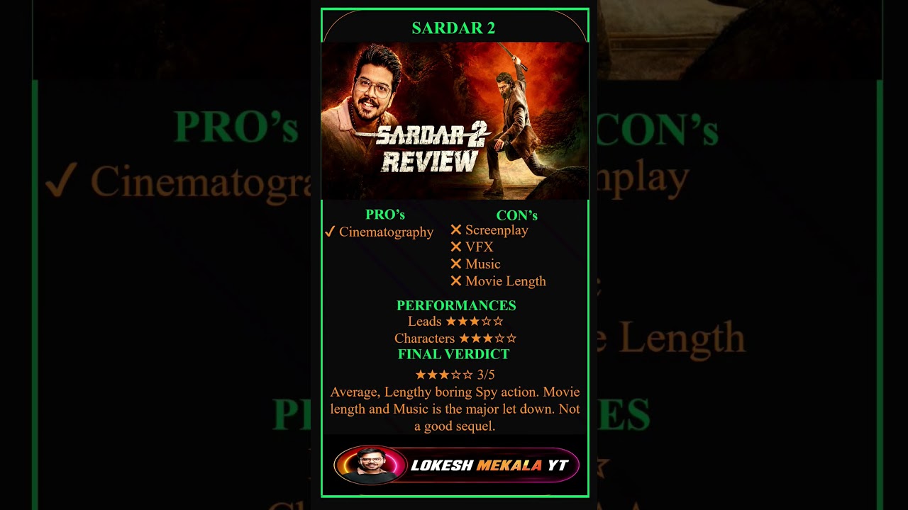 #sardar2 #movie #review : #viral #trending #film #shorts #like #subscribe #karthi #sjsurya #malavika