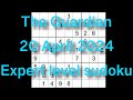 Sudoku solution  the guardian 20 april 2024 expert level