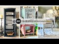 4 Decor DIY:Decoupage Dresser chalk paint wash, Bookshelf, Ottoman & Magazine Rack makeover|ASMR diy