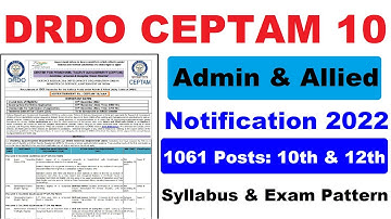 DRDO Admin & Allied  Recruitment 2022 Eligibility Criteria/ Age Limit/ Vacancy Details/ Syllabus