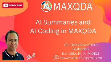 6. AI Summaries and AI Coding in MAXQDA || Dr. Dhaval Maheta
