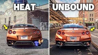 Side by Side Comparison | NFS UNBOUND VS NFS HEAT (WHICH IS BEST?) | Nissan GT-R screenshot 4